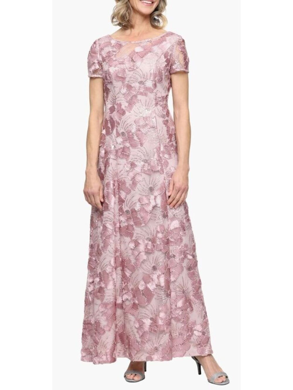Alex Evenings Rosa Soutache Sequined Evening Gown Women Size 4